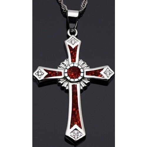 Classic Necklace Opal Opal Opal Ray Cross Epoxy Women Necklace Pendant