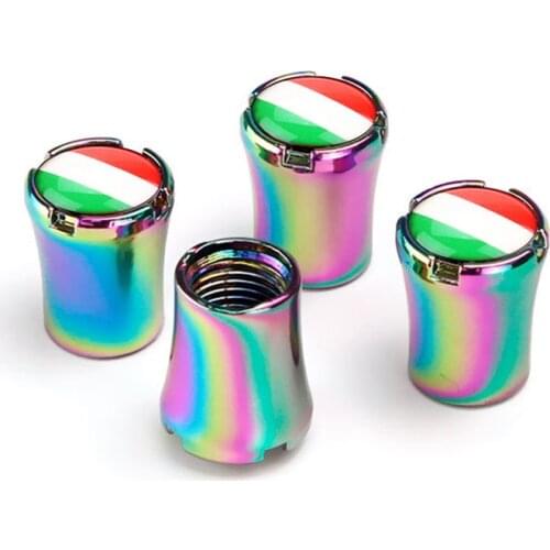 4pcs/Lot Italy Flag Car Tire Valve Caps For Ford Focus 2 MK2 3 Fiesta Mondeo Wheel Tires Air Dust Waterproof Screw Airtight Cap