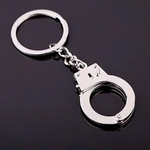 Beautiful Keyring Gadget Lovers Gift Double Handcuffs Metal Key Fob Keychain