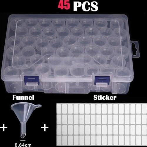 Square diamond painting storage box, portable bead storage box 45/90pcs container diamond painting accessories