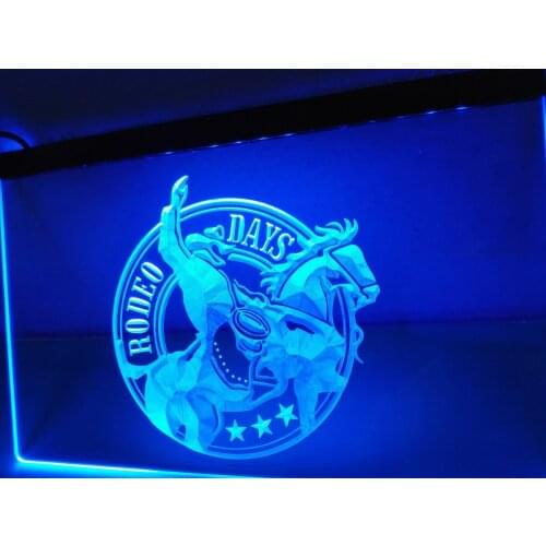LK414- Rodeo Days Cowboys Horse Bar LED Neon Light Sign home decor crafts