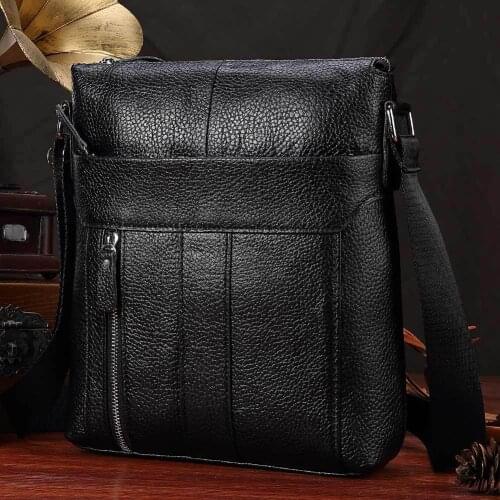 Fashion Casual Mens Messenger Bag New Multifunctional Leather Shoulder Bag Business First Layer Cowhide Mens Bag