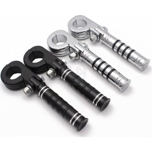 Motorcycle Adjustable Short Highway 38mm Foot Pegs Footpeg Footrests for Harley Electra Road King Street Glide 1-1/2" Crash Bar