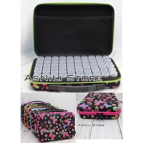 New 60 Bottles Diamond Painting Accessories Container Storage Bag Box Carry Case 5D Butterfly Diamond Embroidery Tools Handbag