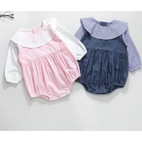 New 2021 Spring Newborn Infant Baby Boys Girls Petals Collar Rompers Clothing Kids Boy Girl Long Sleeve Rompers Clothes
