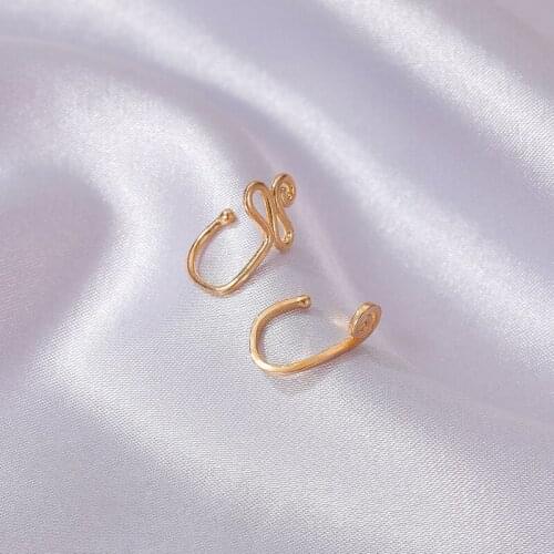 Original Copper Wire Spiral Fake Piercing Nose Ring 2021 Punk Gold Silver Color Clip Nose Ring Also Can Be Ear Clip Cuff Jewelry