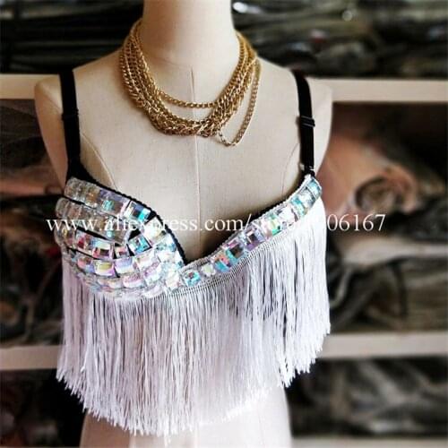 Catwalk Silver Mirror Sexy Lady Lens Fringe Party Dress Nightclub TV Show Masquerade Belly Dance Mirror Suit DS Mirror Clothes