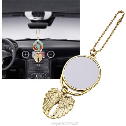 Sublimation Blanks Double-sided Printing Angel Wing Car Hanger Pendant Ornament for Auto Interior Decor J02 21 Dropshipping