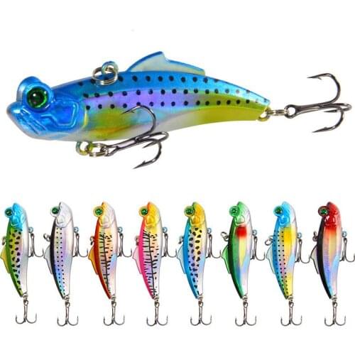 Rattle Sinking VIB 6.5cm 12.5g 3d Eyes Wobbler Set Fish Bass Fishing Crankbait Swimbait