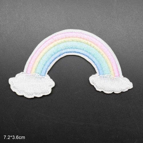 Rainbow Lovely Iron On Embroidered Clothes Patches For Clothing Stickers Garment Wholesale
