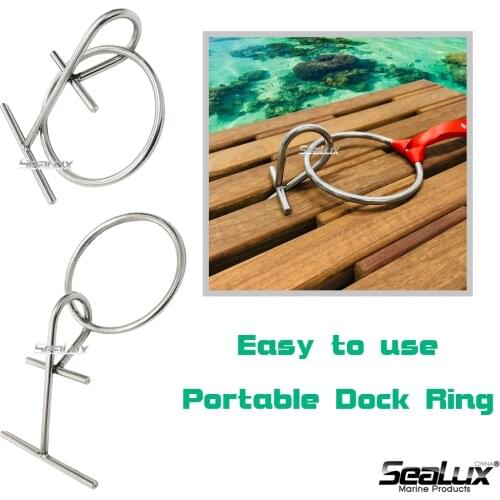 Sealux Marine Grade Stainless steel Portable Dock Ring Cleat Boat accessory for Fishing Yacht Sail