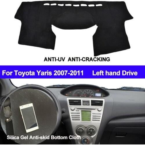 TAIJS Car Dashboard Cover Silicone Non-Slip For Toyota yaris 2007 2008 2009 2010 2011 Dash Mat ANti-UV Carpet Auto DashMat