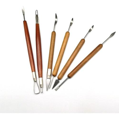 Pottery clay DIY clay sculpture double-headed lace knife pottery tools sculpture wooden art painting supplies