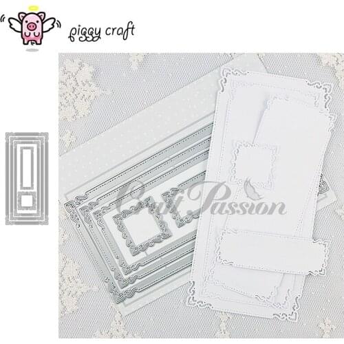 Piggy Craft metal cutting dies cut die mold Lace rectangular frame Scrapbook paper craft knife mould blade punch stencils dies