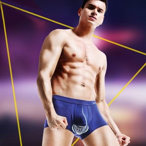 Men’s Boxer Breathable Underwear Elephant nose Solid Bullet Separation Scrotum Physiological Health Underpants cueca masculina