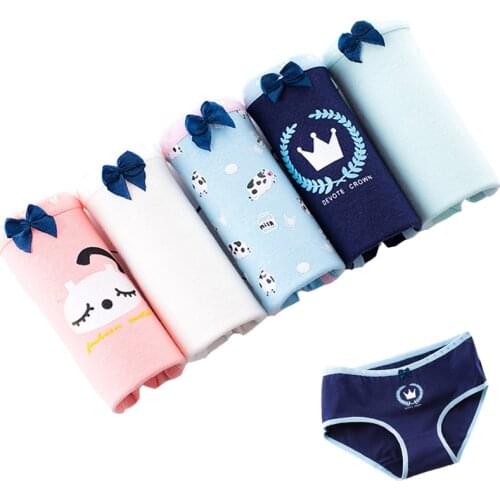 5Pcs/lot Plus Size Underwear Women Cotton Briefs Sexy Lingeries Calcinhas Shorts Printing Underpants Girls Panties Lace Panty