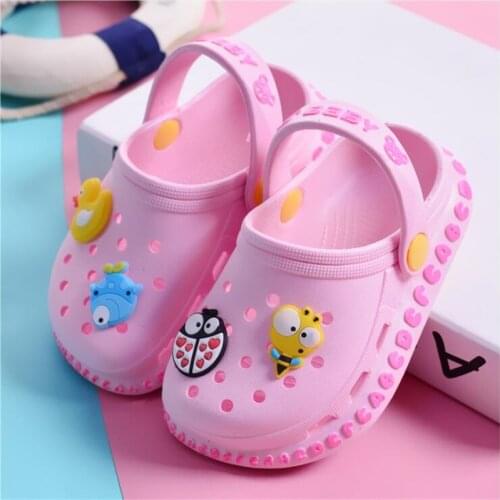 New Boys Girls Cartoon Animal Shoes PVC BACKPACK Shoes Cheap Charming Children Dongdong Pink Garden Slippers 1-2-6 Years Old