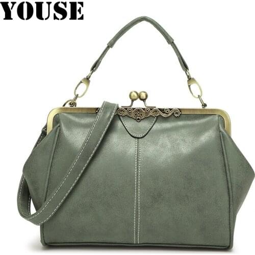 YOUSE Brand New European American Retro Postman Bag Clip Bags Frosted Bags Hand Bill of Lading Shoulder Cross-body Bag Tide Bags