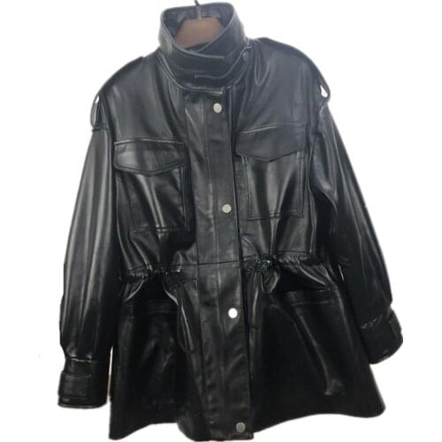 Fashion High Quality Genuine Sheepskin Leather Jackets Women Spring Autumn 2021 Real Leather Coat Female Cuero Genuino Zjt2502