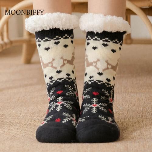 Womens Slippers Warm Sock with Fur Short Plush Slippers Indoor Cartoon Slippers Home Soft Bedroom Shoes for Woman