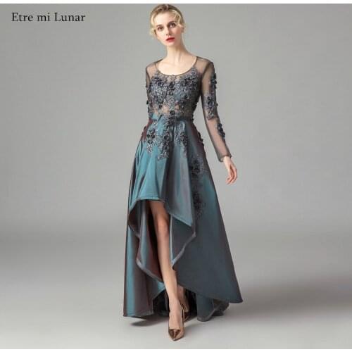 Embroidery Evening Dress High Low Elegant Formal Party Dress Asymmetric Gorgeous Celebrity Dress Vestido de Fiesta L4202