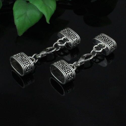 10sets/lot Fashion Zinc Alloy Cord End Caps Set Fit 7x12mm Cord for Necklace Bracelet Connectors Clasp Total Length:46mm K05219