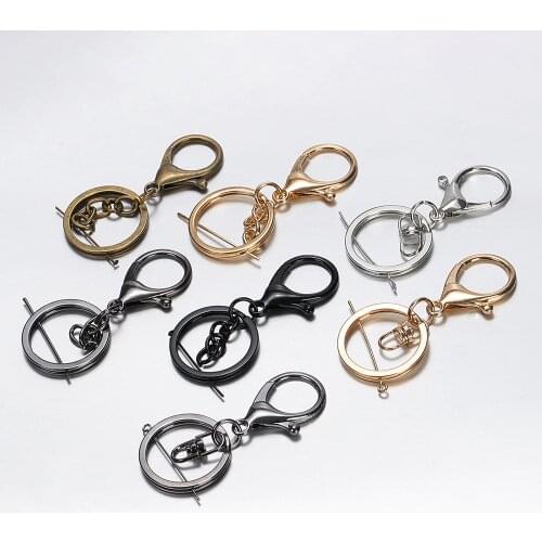 10pcs Lobster Clasps Key Chains Ring Jewelry Making DIY Accessories Bag Charms Car Keyring Keychain Trinket Wholesale Components