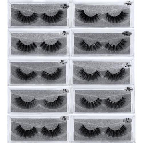 1pc 3D mink lashes wholesale invisible Transparent Plastic eyelashes reused 10 times 100% hand made mink hair eye cosmetics tool