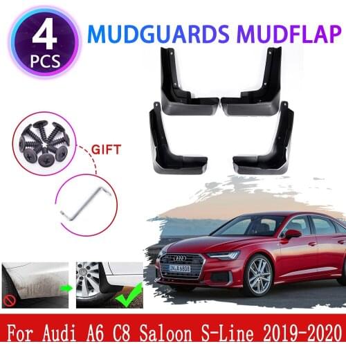4x for Audi A6 C8 Saloon S-Line Sport 2019 2020 Mudguards Mudflaps Fender Mud Flap Splash Mud Guards Protect Wheel Accessories