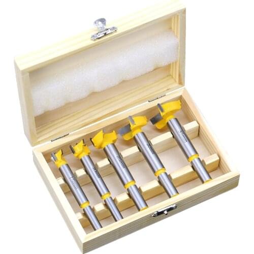 5pc 10mm shank Forstner Tips Hinge Boring Drill Bit Set for Carpentry Wood Window Hole Cutter Auger Wooden Drilling