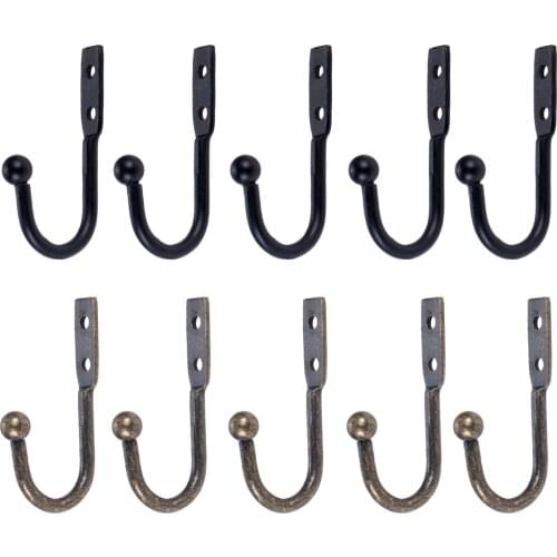 50*23mm Vintage Wall Door Bath Single Prong Coat Hook Hanger Simple Pot Hanger Hooks Handbag Bag Hanger Hooks 5x