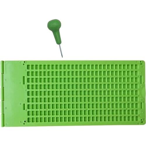 9 Lines 30 Cells Braille Writing Slate and Stylus Plastic Braille Slate Kit for The Blind
