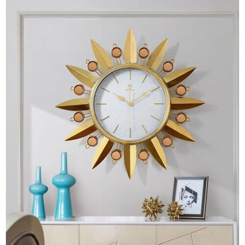 American living room modern household art mute light luxury atmosphere personality creative fashion Nordic wall clock