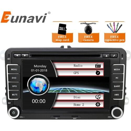 Eunavi 2 Din 7'' Car DVD Player Radio GPS Navi For VW Golf Polo Jetta Touran Mk5 Mk6 Passat B6 2din Stereo tablet pc in dash usb