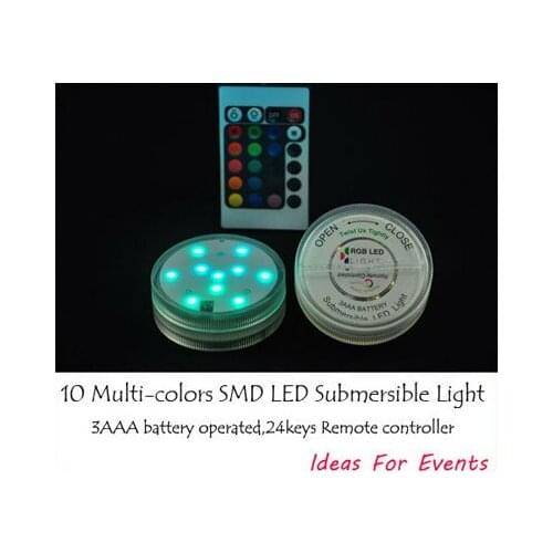 Free shipping 4pieces/lot LED RGB Multi Colors Submersible Waterproof LED Wedding Party Vase Base Lights + Remote Control