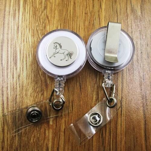 Horse ID Badge Reel gift for him/her friend family retractable recoil id badge holder work fun