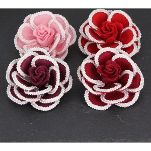 Simple Borders Classic Colorful Fabric Camellia Flower Brooch Women Cloth Art Corsage Jewelry Pin Shawl Shirt Collar Accessories