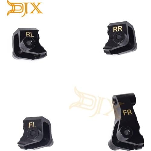 DJX Brass Lower Shock Suspension Link Mount Set Black for 1/10 RC Crawler Traxxas TRX-4