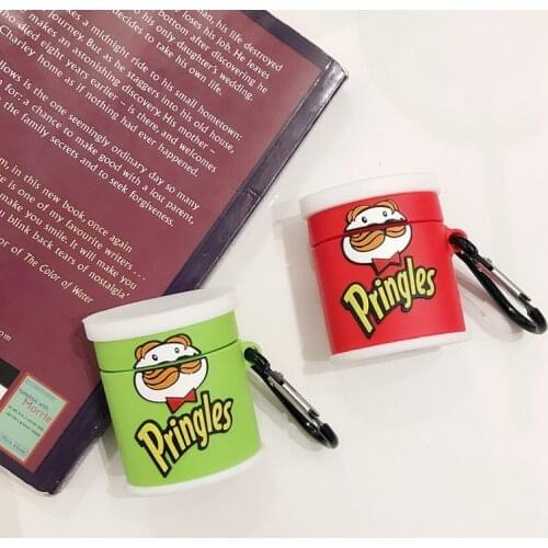 Hot Sale 3D Potato Chips Can Design Earphone Case with Keychain for Airpods 1/2 Cute Cartoon Snacks Style Soft Cover for Airpods