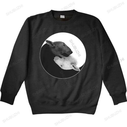 Cotton sweatshirt male hoody Men hoodies Bull Terrier Yin And Yang Women hoodies Man crew neck hoodie