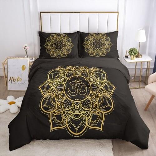 Custom Bedding Set 3D HD Black Golden United States Queen King Size Blanket Duvet Cover Pillowcases Home Textile Drop Ship