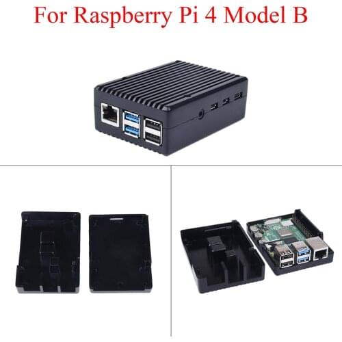 Raspberry Pi 4 Aluminum Alloy Case Cover Black Box Metal Protective Shell Cooling Enclosure For Raspberry Pi 4 Model B