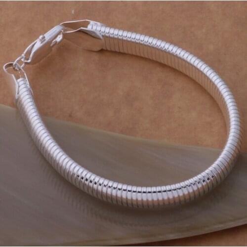 Beautiful fashion 925 sterling silver charm Bracelet Gorgeous jewelry Snake Bones /bflajwsa crxaljea AH260