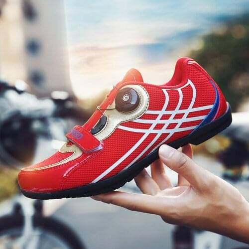 Hot Sale Red Mesh Unisex Men Road Bike Sneakers Breathable Men Cycling Sneakers Flat SPD MTB Cycling Shoes For Men sapatilha mtb