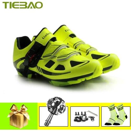 Tiebao Sapatilha Ciclismo MTB Spd Pedals Sneakers Men Cycling Shoes Breathable Self-locking Athletic Riding Mountain Bike Shoes