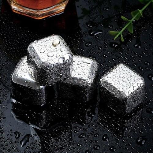 Whiskey Vodka Steel Ice Cube 4 Pieces Stainless 304 Steel