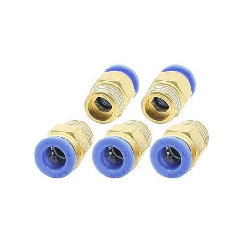 5 Pcs 8mm Tube 1/4" Thread One Touch Pneumatic Quick Coupler Brass Connector Free shipping