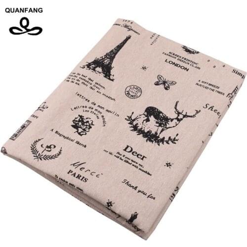 QUANFANG New Cotton Linen Fabric For Patchwork Sewing DIY Materials Needlework Tissue For Cushion Sofa Cloth Doll Bag Half meter