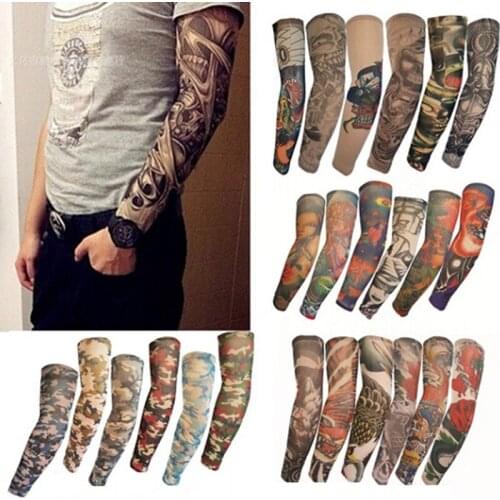 Outdoor Indoor Cycling Sleeves 3D Tattoo Printed Armwarmer UV Protection Bike Bicycle Sleeves Arm Protection Ridding Sleeves