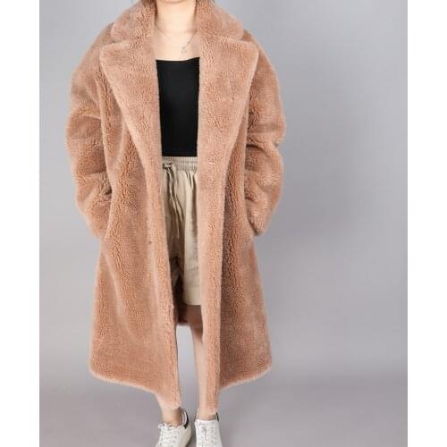 2020 Fashion New Products Winter long womens jacket Natural wool sheepskin Warm loose jacket